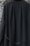 Mutedance 24 Autumn and Winter Collarless Buttoned Belt Long Coat MD-MD24FW19-GRAY MD24FW19 MD24FW20
